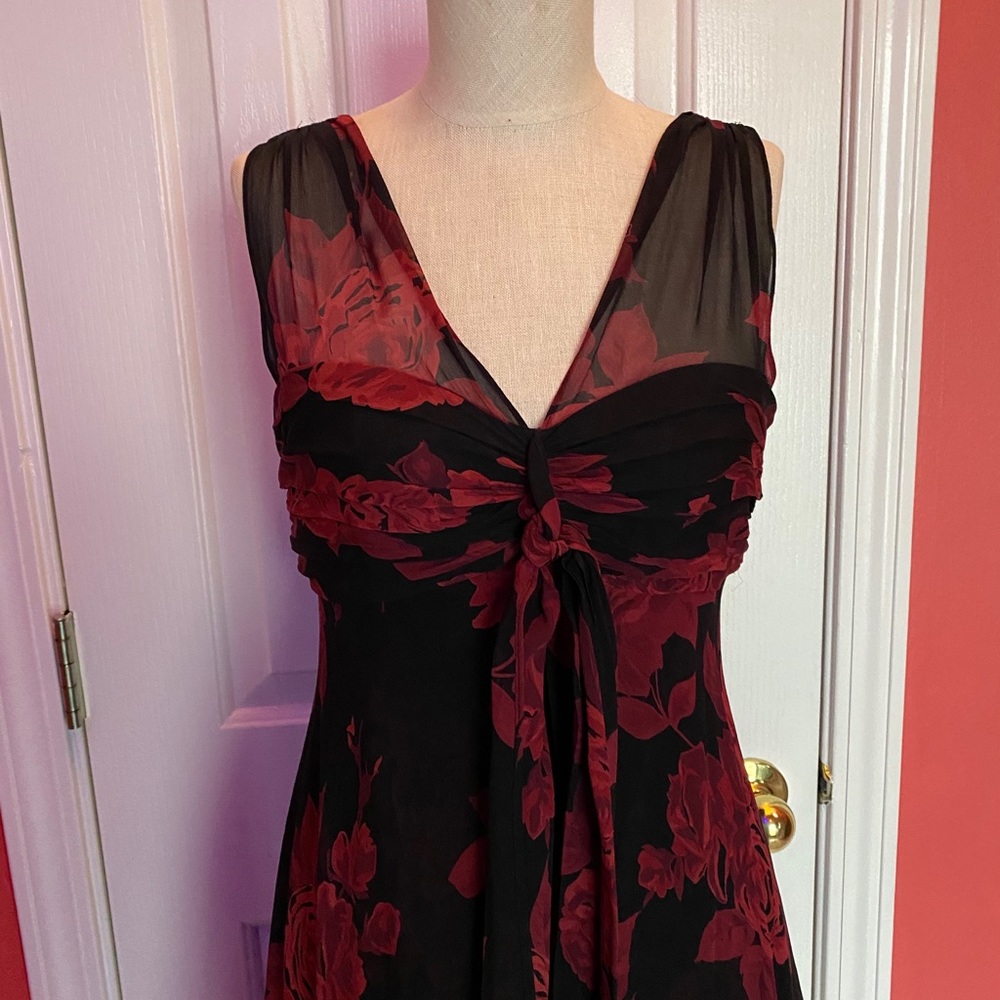 🥀 Silk Donna Ricco Ruffle Dress - Sz 4 - Picture 2 of 9